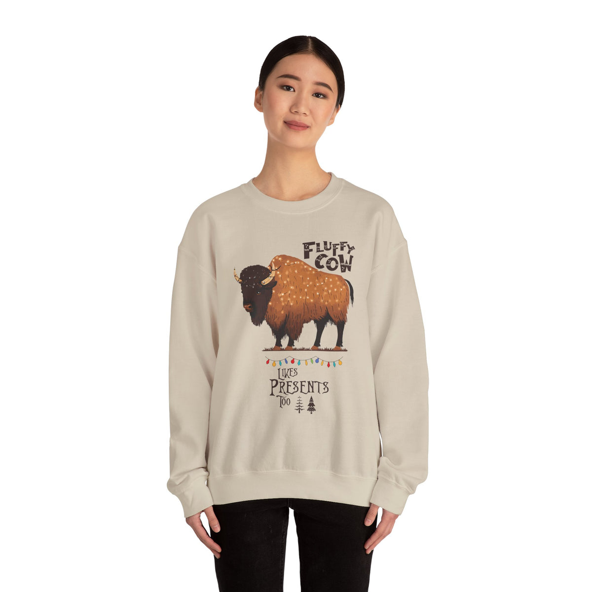 Fluffy Cow Christmas Sweatshirt