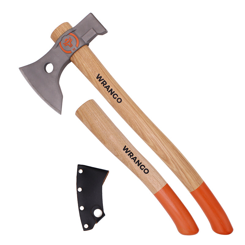 Hammer End Titanium Axe – Tomahawk Camping Axe, 18in & 11.5in Wood Handles