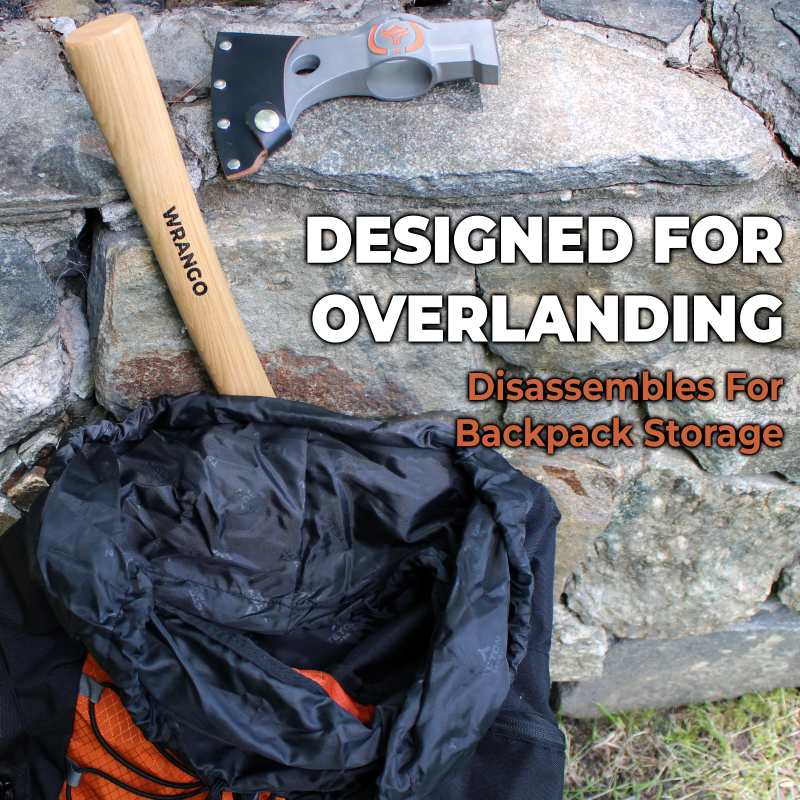 Hammer End Titanium Tomahawk Camping Axe, 18in &amp; 11.5in Hickory Handles